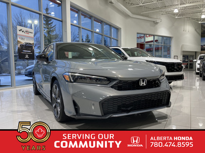 Gray 2026 Honda Civic Hybrid Sport Touring Sedan FWD Sedan Front-Wheel Drive Continuously Variable Transmission