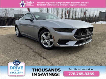 Silver 2026 Ford Mustang EcoBoost Fastback RWD Coupe Rear-Wheel Drive Automatic