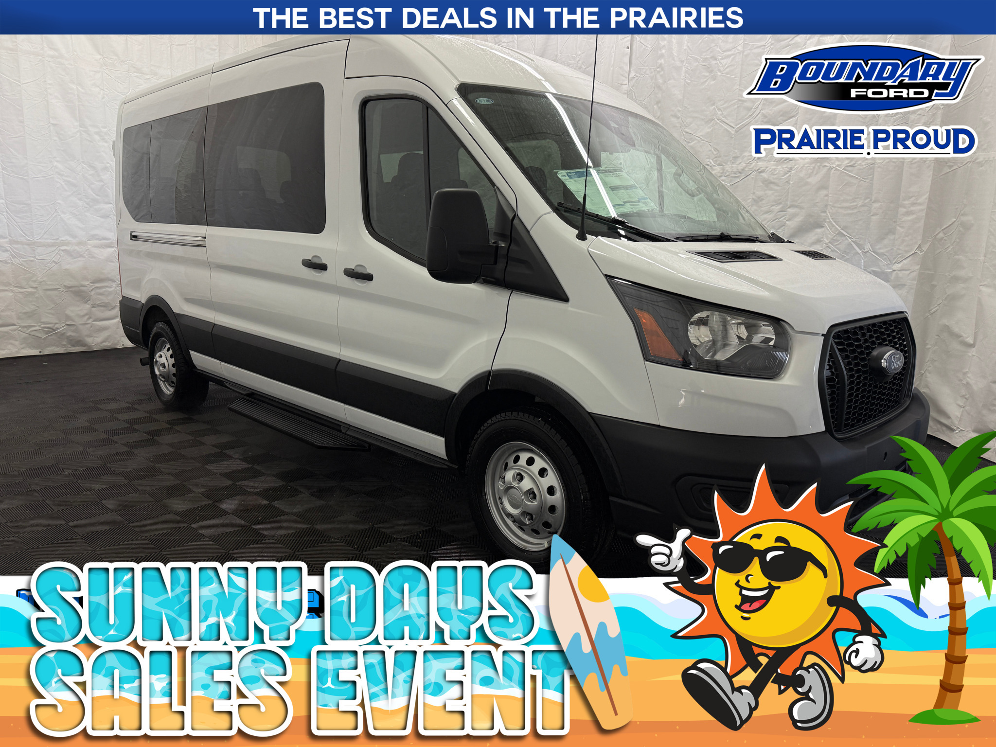 White 2025 Ford Transit Passenger 350 XL Medium Roof LB AWD Van All-Wheel Drive Automatic