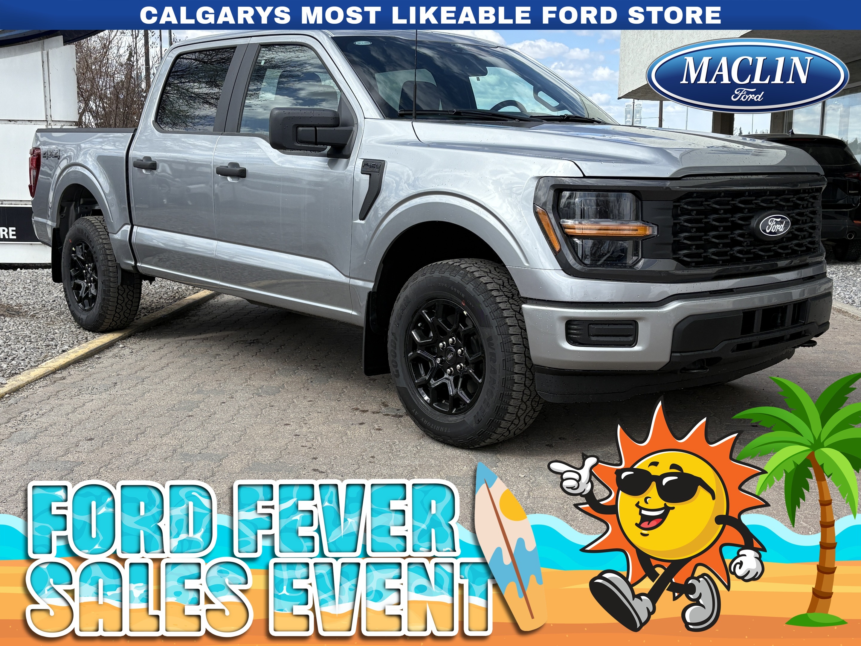 Silver 2026 Ford F-150 STX SuperCrew 4WD Pickup Truck Four-Wheel Drive Automatic