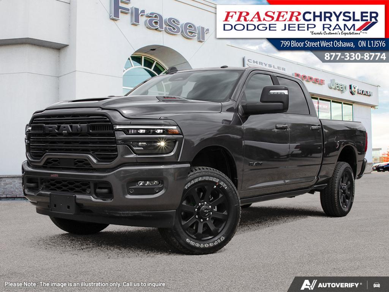 Gray 2026 RAM 3500 Laramie Crew Cab 4WD Pickup Truck Four-Wheel Drive 8-Speed Automatic