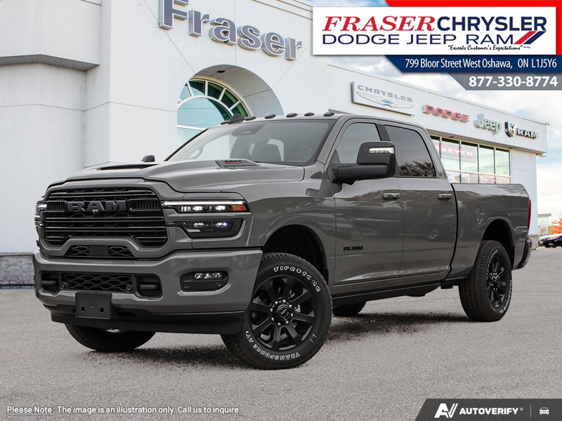 Gray 2026 RAM 3500 Laramie Crew Cab 4WD Pickup Truck Four-Wheel Drive 8-Speed Automatic