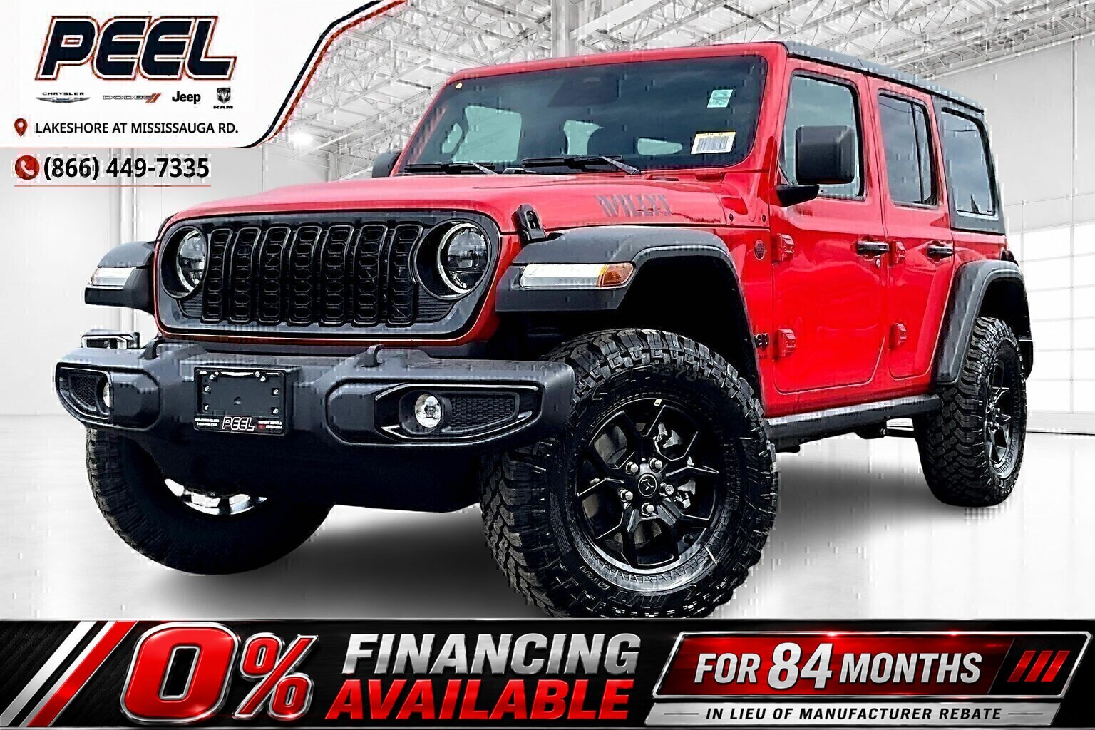 Red 2026 Jeep Wrangler Willys 4-Door 4WD SUV / Crossover Four-Wheel Drive
