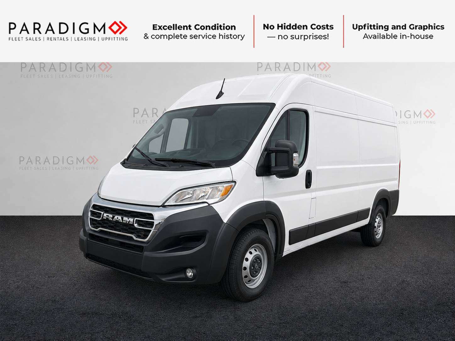 White 2023 RAM ProMaster 3500 159 High Roof Cargo Van FWD Van Front-Wheel Drive 9-Speed Automatic