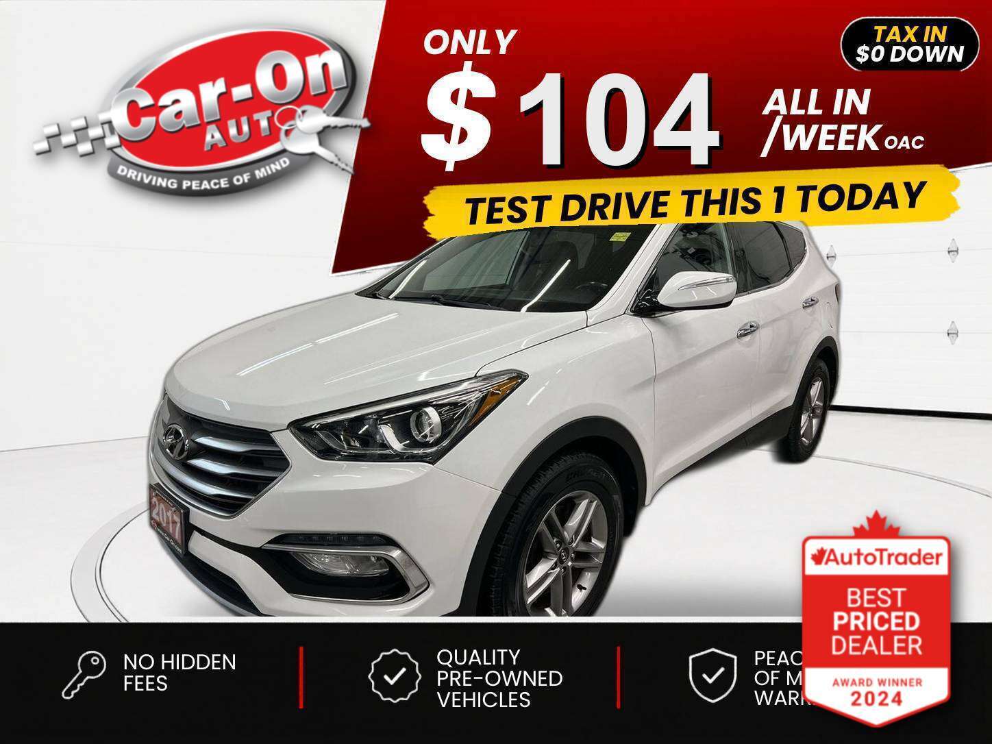 White 2017 Hyundai Santa Fe Sport 2.4L AWD SUV / Crossover All-Wheel Drive Automatic