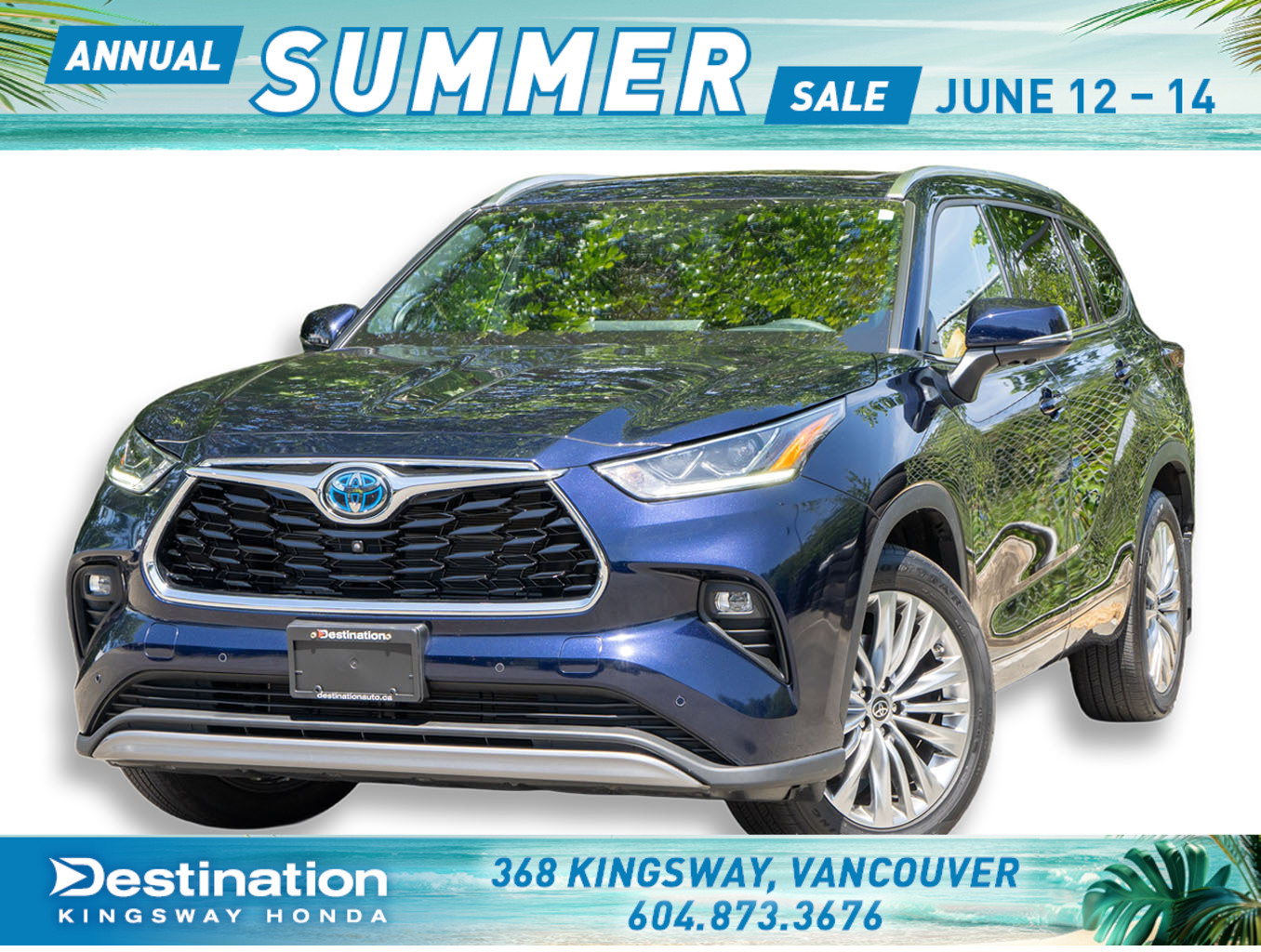 Blue 2024 Toyota Highlander Hybrid Platinum AWD SUV / Crossover All-Wheel Drive Automatic