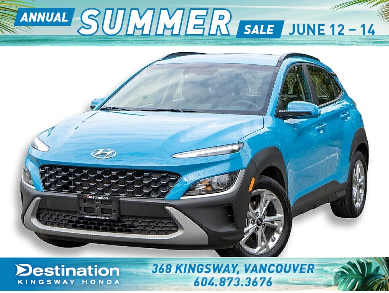 Blue 2023 Hyundai Kona Preferred FWD SUV / Crossover Automatic