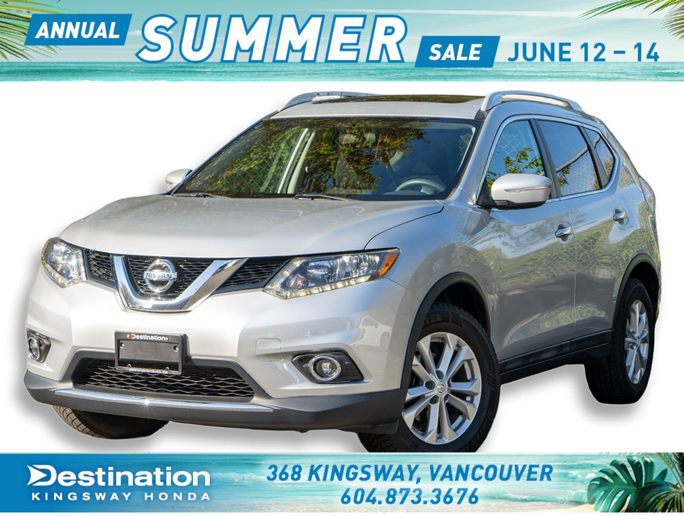 Silver 2015 Nissan Rogue SV AWD SUV / Crossover All-Wheel Drive Automatic