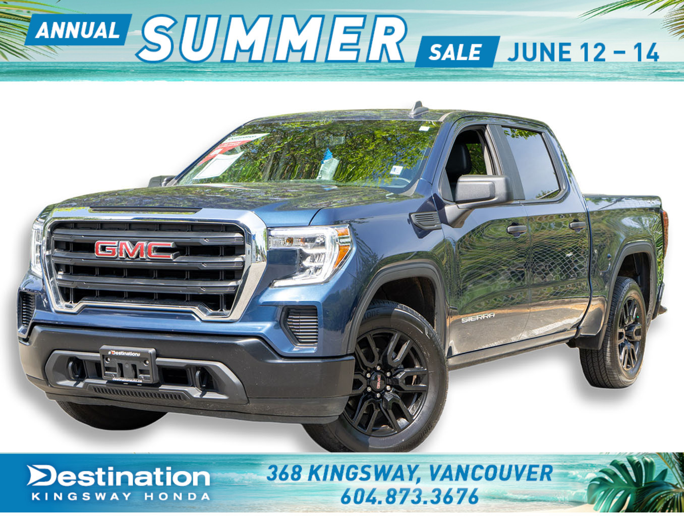 Blue 2021 GMC Sierra 1500 Crew Cab 4WD Pickup Truck Four-Wheel Drive Automatic