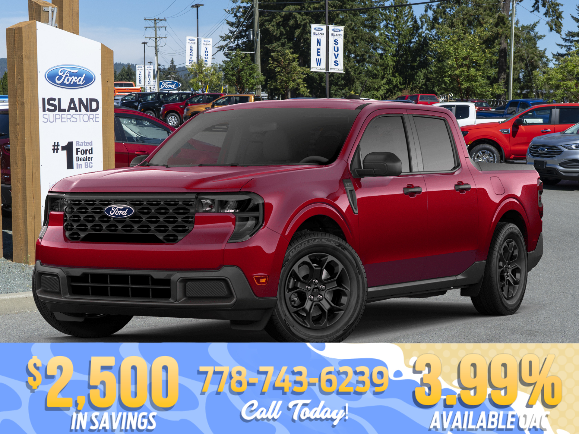Red 2026 Ford Maverick XLT SuperCrew AWD Pickup Truck All-Wheel Drive Automatic