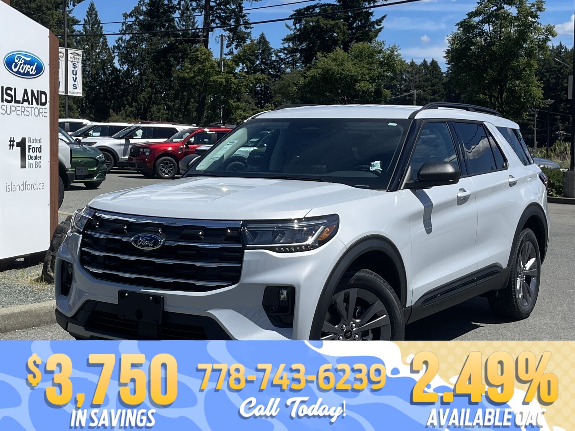 White 2026 Ford Explorer Active AWD SUV / Crossover All-Wheel Drive Automatic