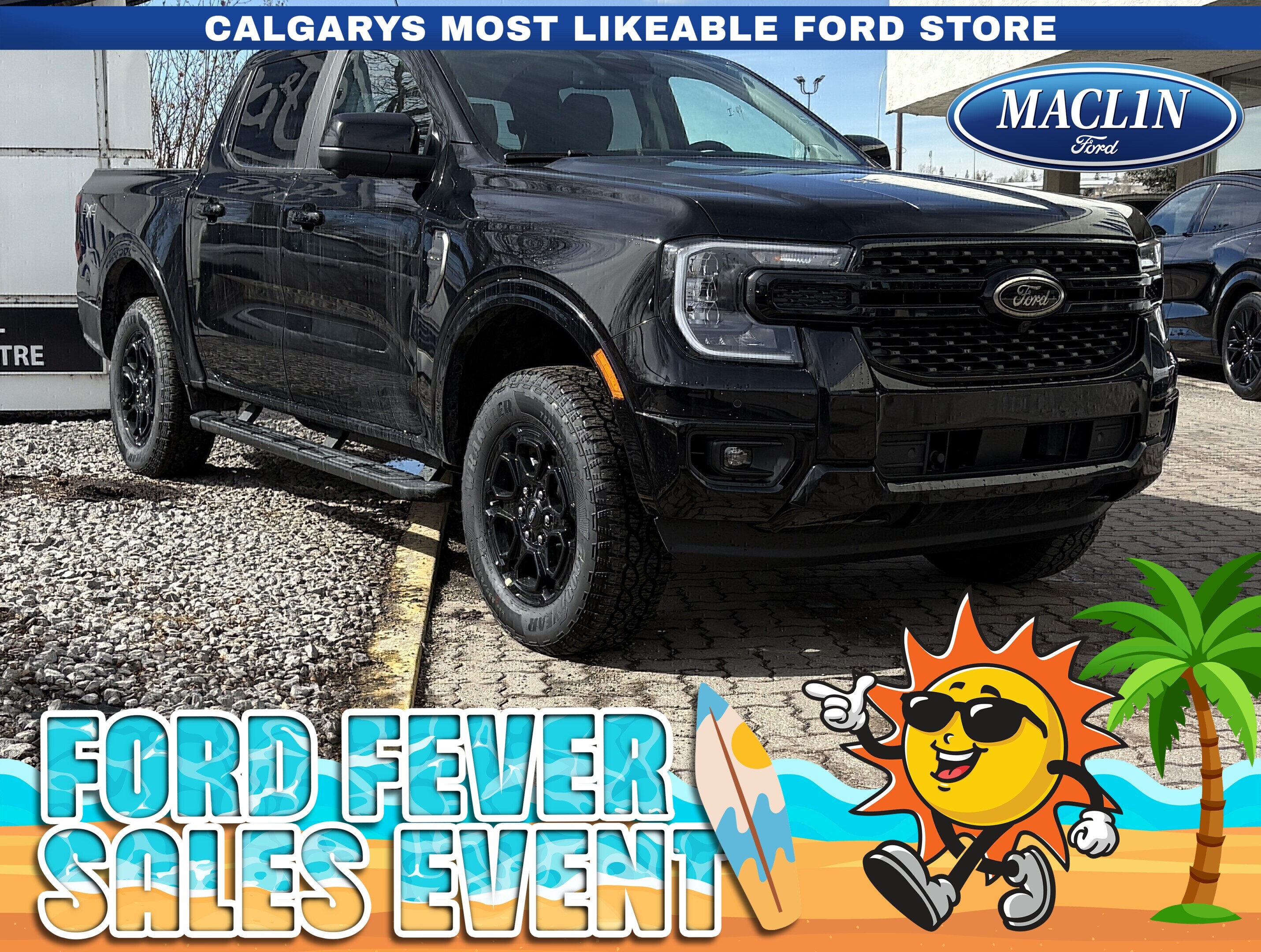 Black 2026 Ford Ranger Lariat SuperCrew 4WD Pickup Truck Four-Wheel Drive Automatic
