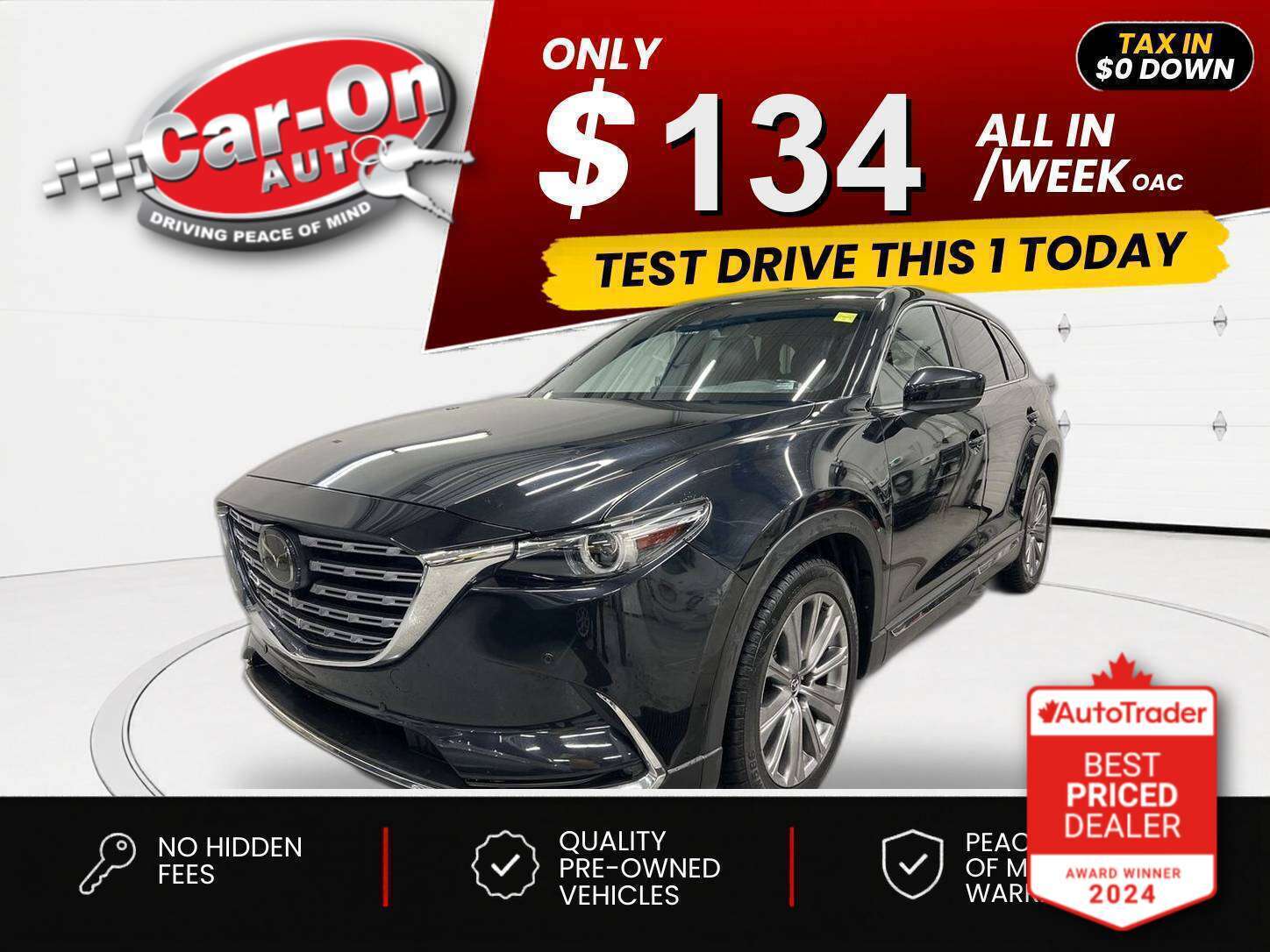 Black 2022 Mazda CX-9 Signature AWD SUV / Crossover All-Wheel Drive Automatic