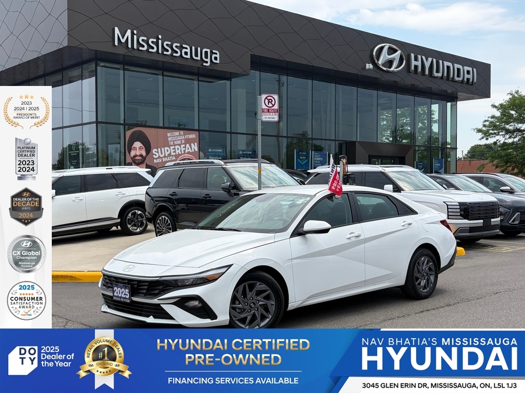 White 2025 Hyundai Elantra Preferred FWD Sedan Continuously Variable Transmission