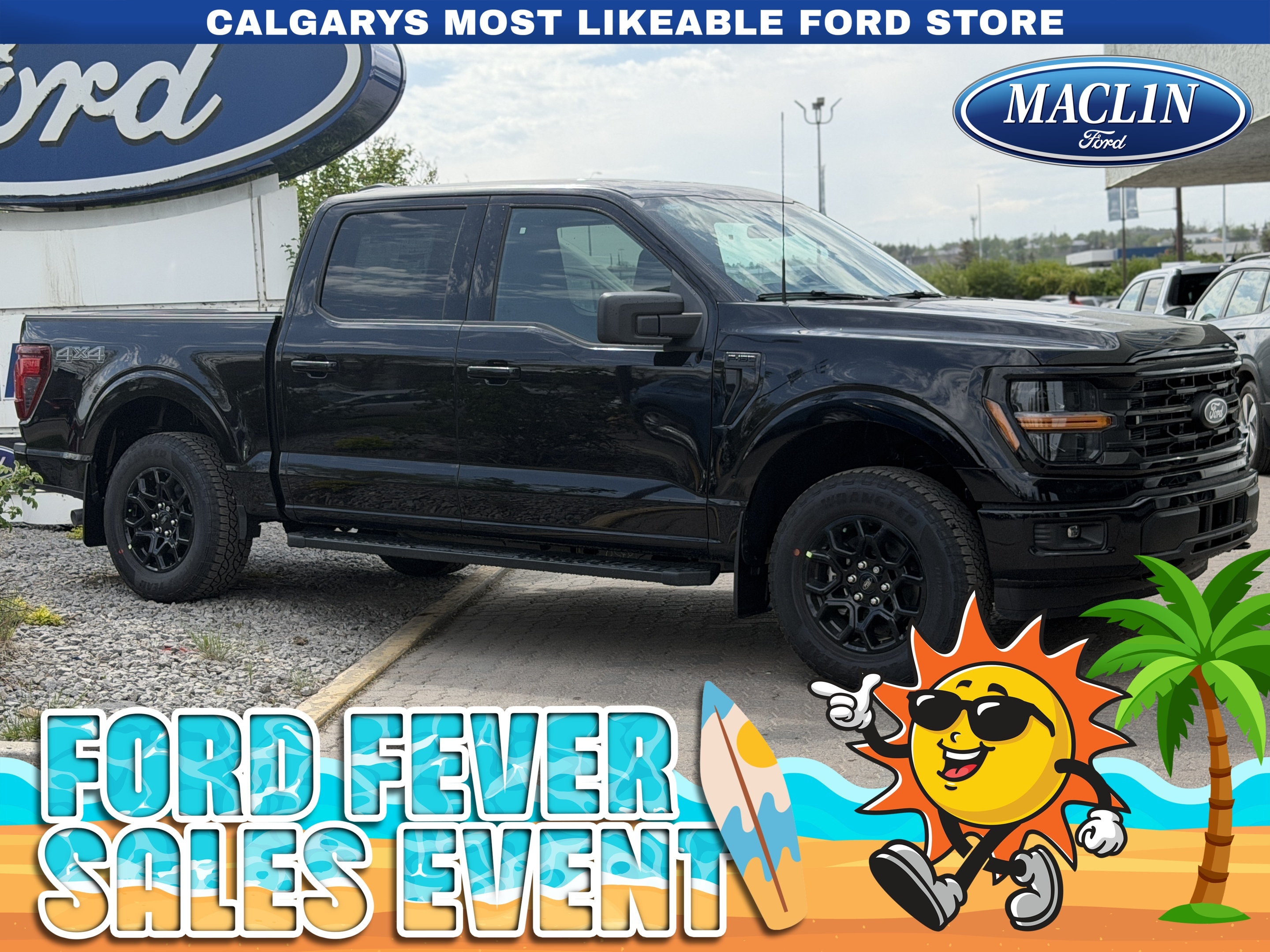 Black 2026 Ford F-150 XLT SuperCrew 4WD Pickup Truck Four-Wheel Drive Automatic