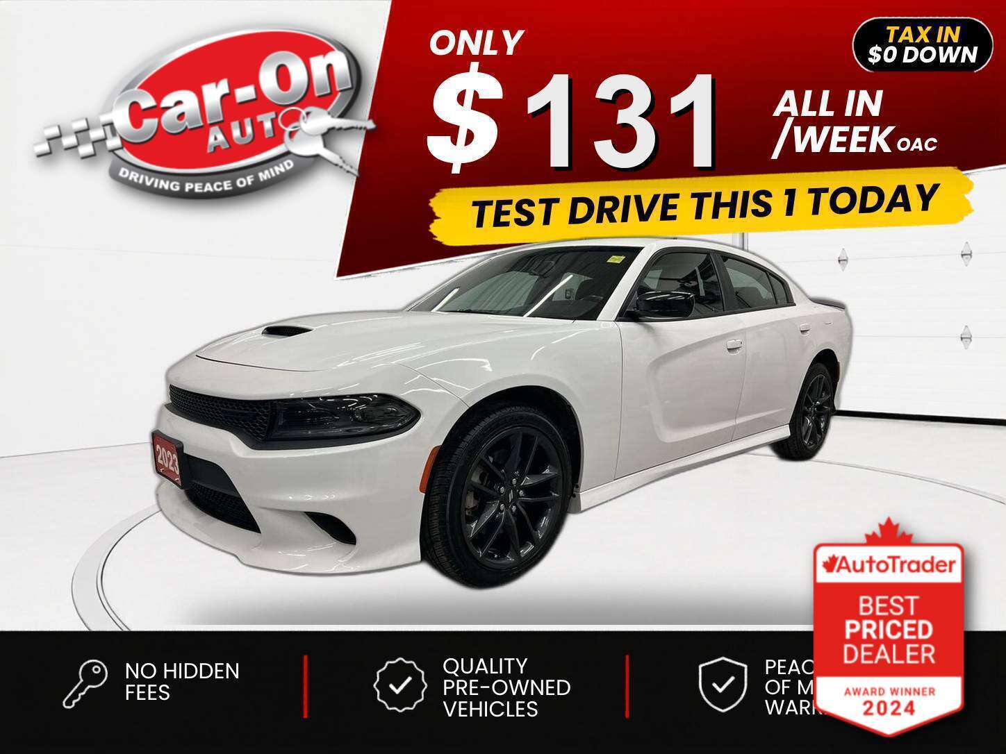 White 2023 Dodge Charger GT AWD Sedan All-Wheel Drive Automatic