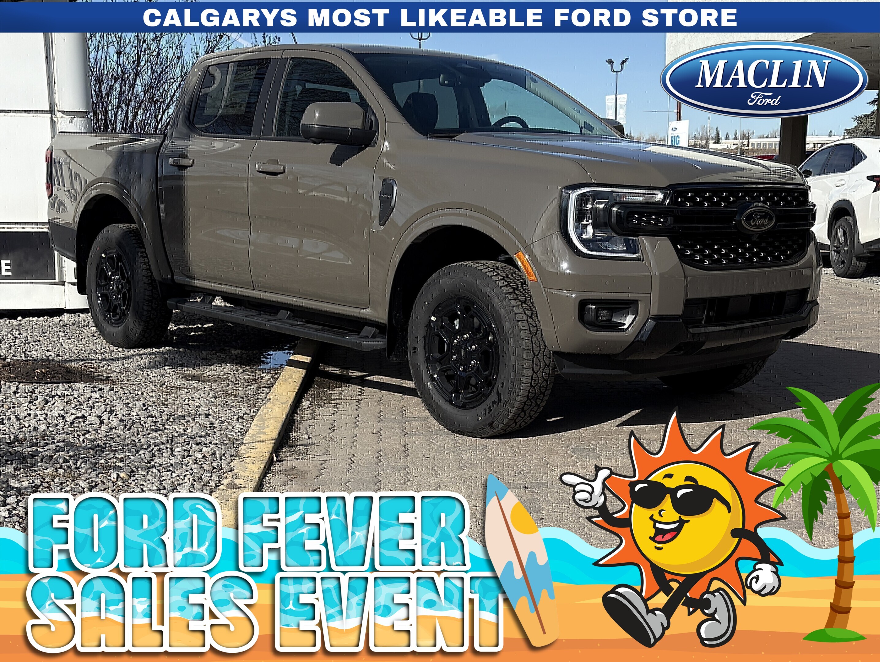 Gray 2026 Ford Ranger Lariat SuperCrew 4WD Pickup Truck Four-Wheel Drive Automatic