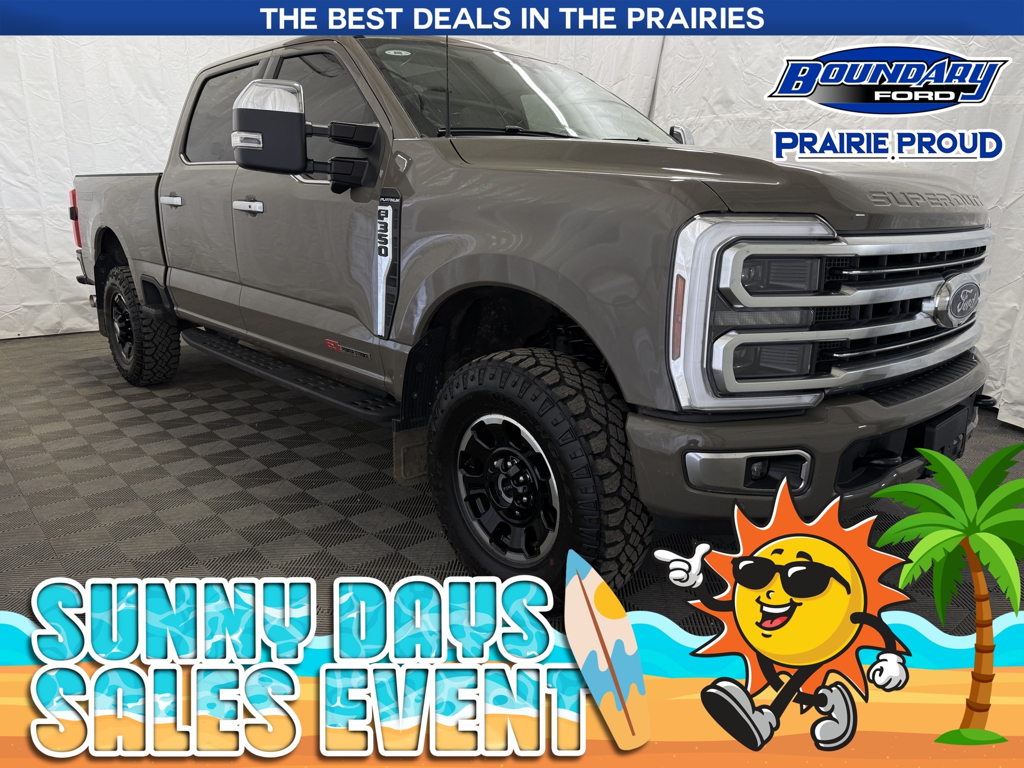 Gray 2026 Ford F-350 Super Duty Platinum Crew Cab 4WD Pickup Truck Four-Wheel Drive Automatic