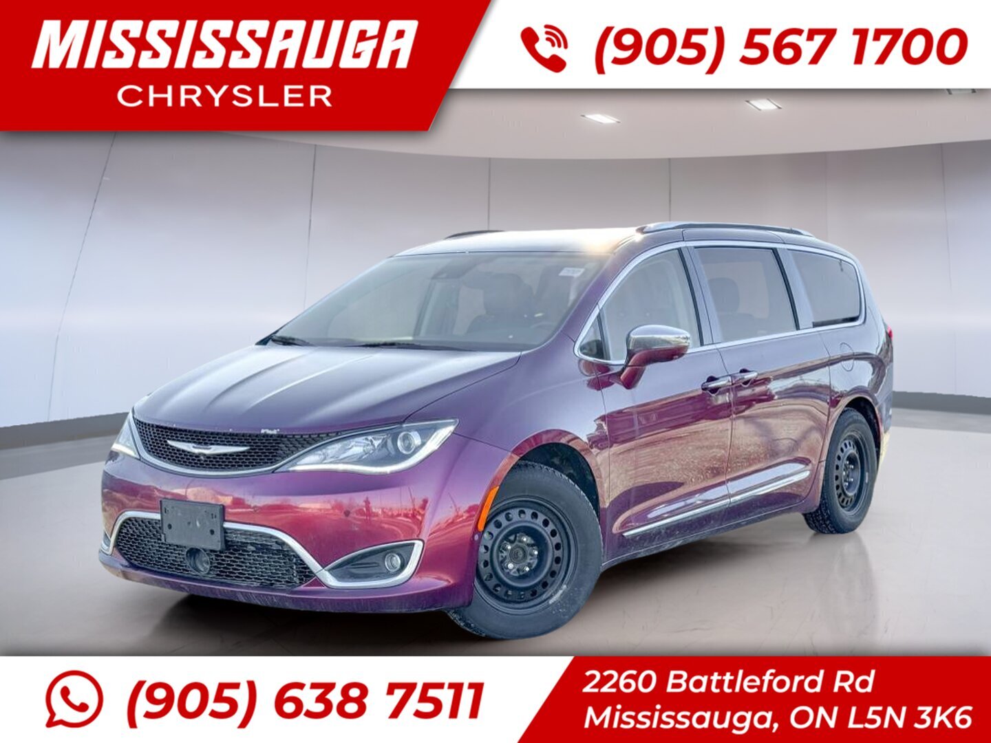 Red 2017 Chrysler Pacifica Limited FWD Minivan Front-Wheel Drive Automatic