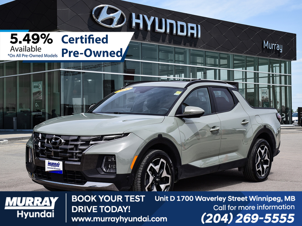Gray (Sage Grey) 2022 Hyundai Santa Cruz Ultimate Crew Cab AWD Pickup Truck 8-Speed Automatic