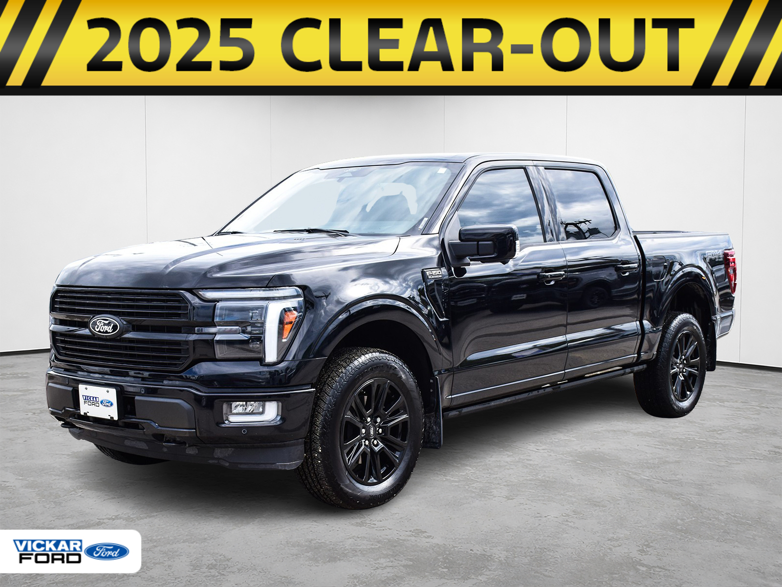 Black 2025 Ford F-150 Platinum SuperCrew 4WD Pickup Truck Four-Wheel Drive Automatic