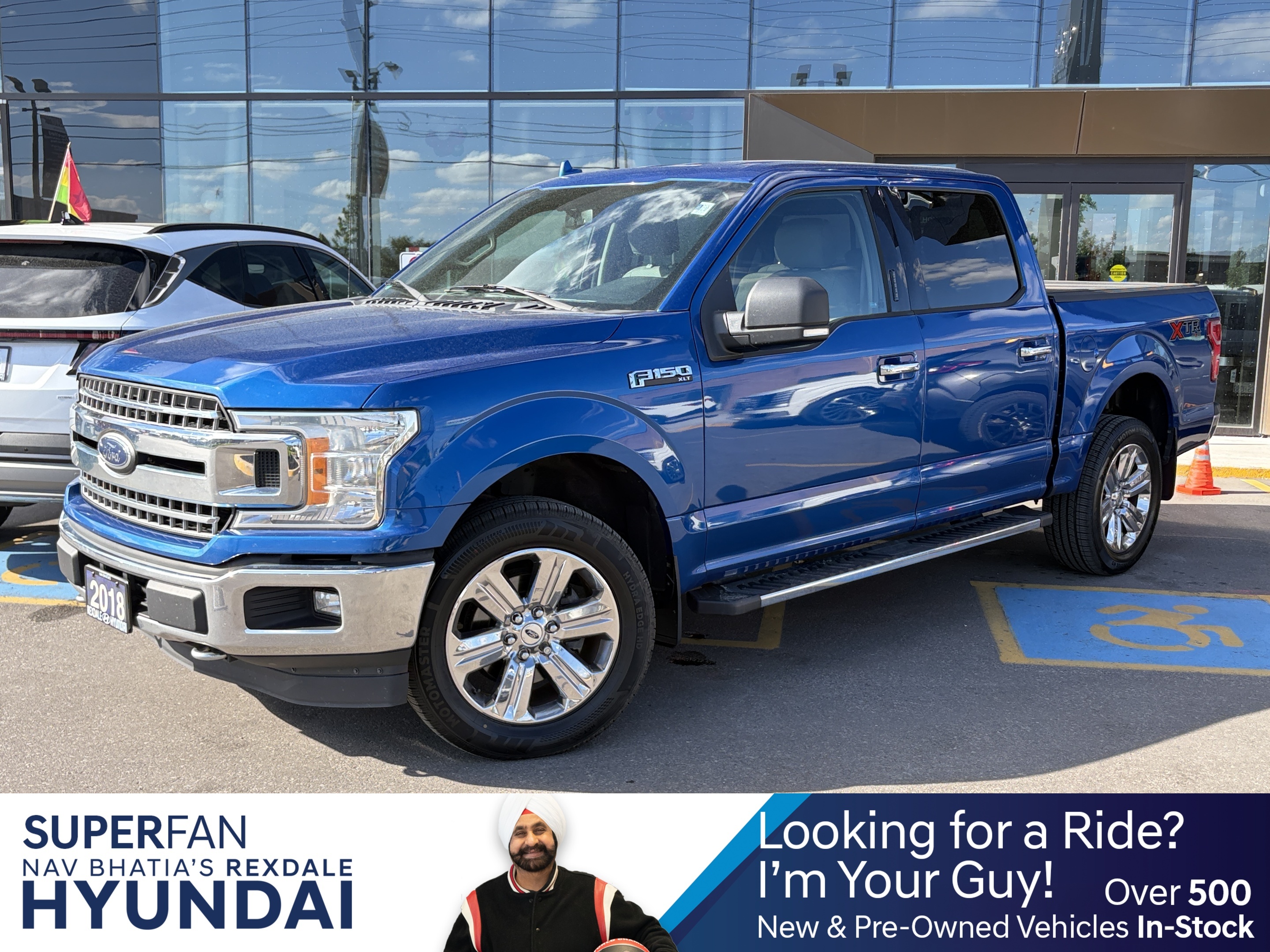 Blue 2018 Ford F-150 XL SuperCrew 4WD Pickup Truck Four-Wheel Drive 6-Speed Automatic