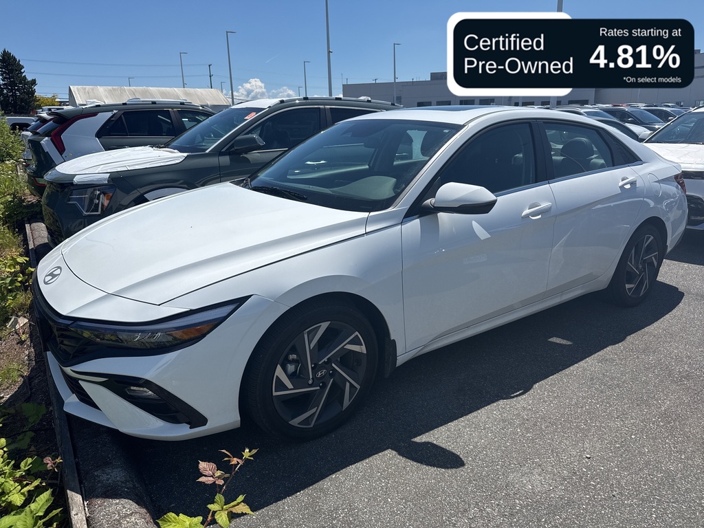 Atlas White 2025 Hyundai Elantra Hybrid