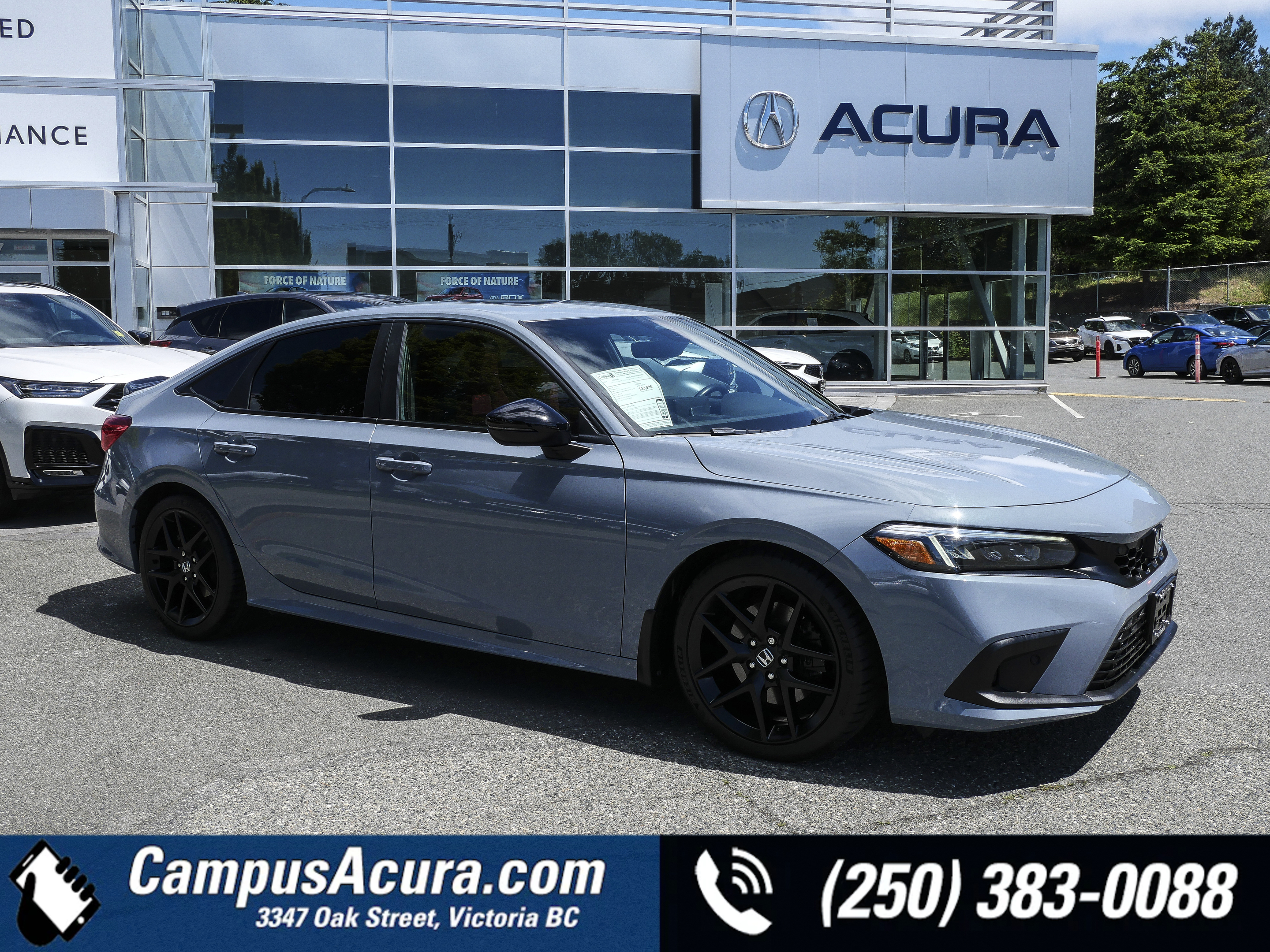 Gray 2023 Honda Civic Si FWD Sedan Front-Wheel Drive 6-Speed Manual