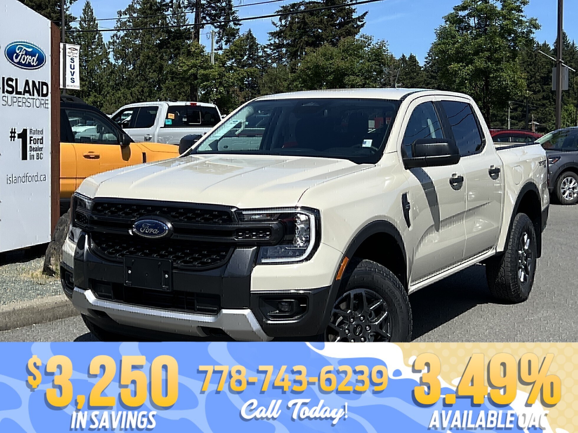 Brown (Beige) 2026 Ford Ranger XLT SuperCrew 4WD Pickup Truck Four-Wheel Drive Automatic