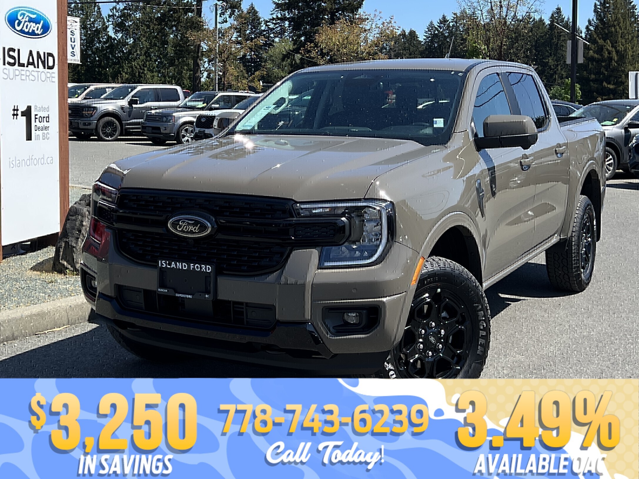 Gray 2026 Ford Ranger Lariat SuperCrew 4WD Pickup Truck Four-Wheel Drive Automatic