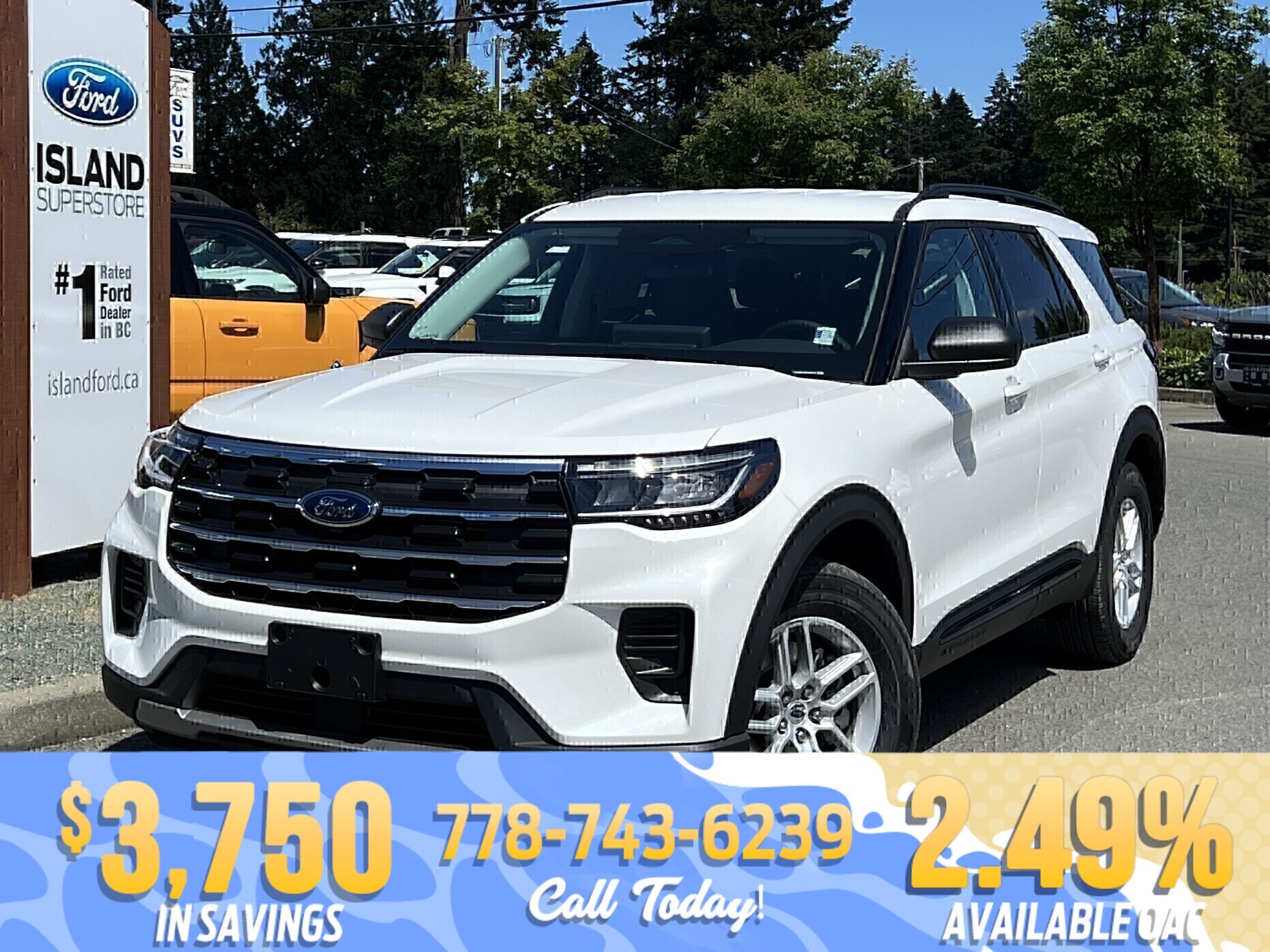 White 2026 Ford Explorer Active AWD SUV / Crossover All-Wheel Drive Automatic