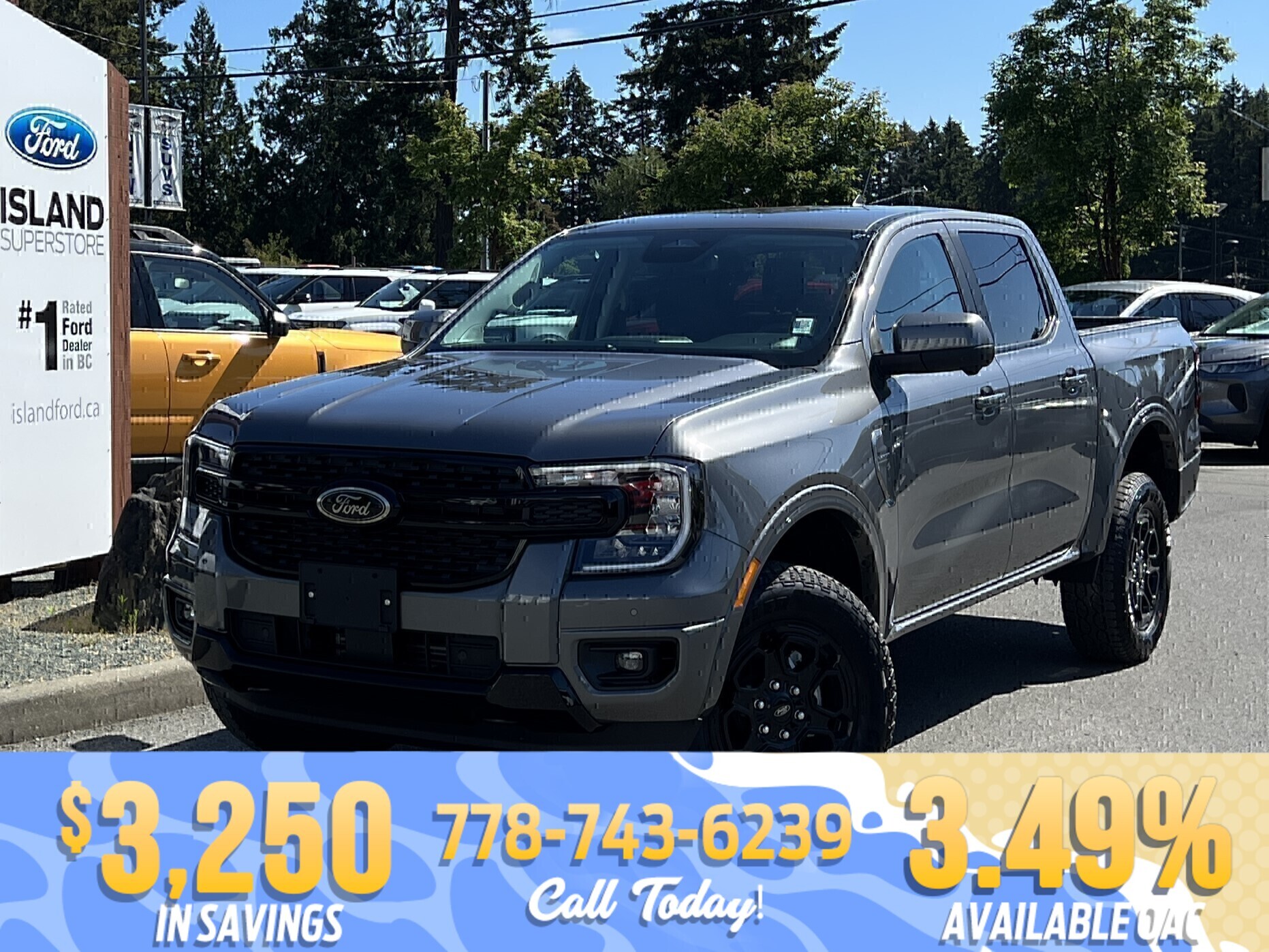 Gray 2026 Ford Ranger Lariat SuperCrew 4WD Pickup Truck Four-Wheel Drive Automatic