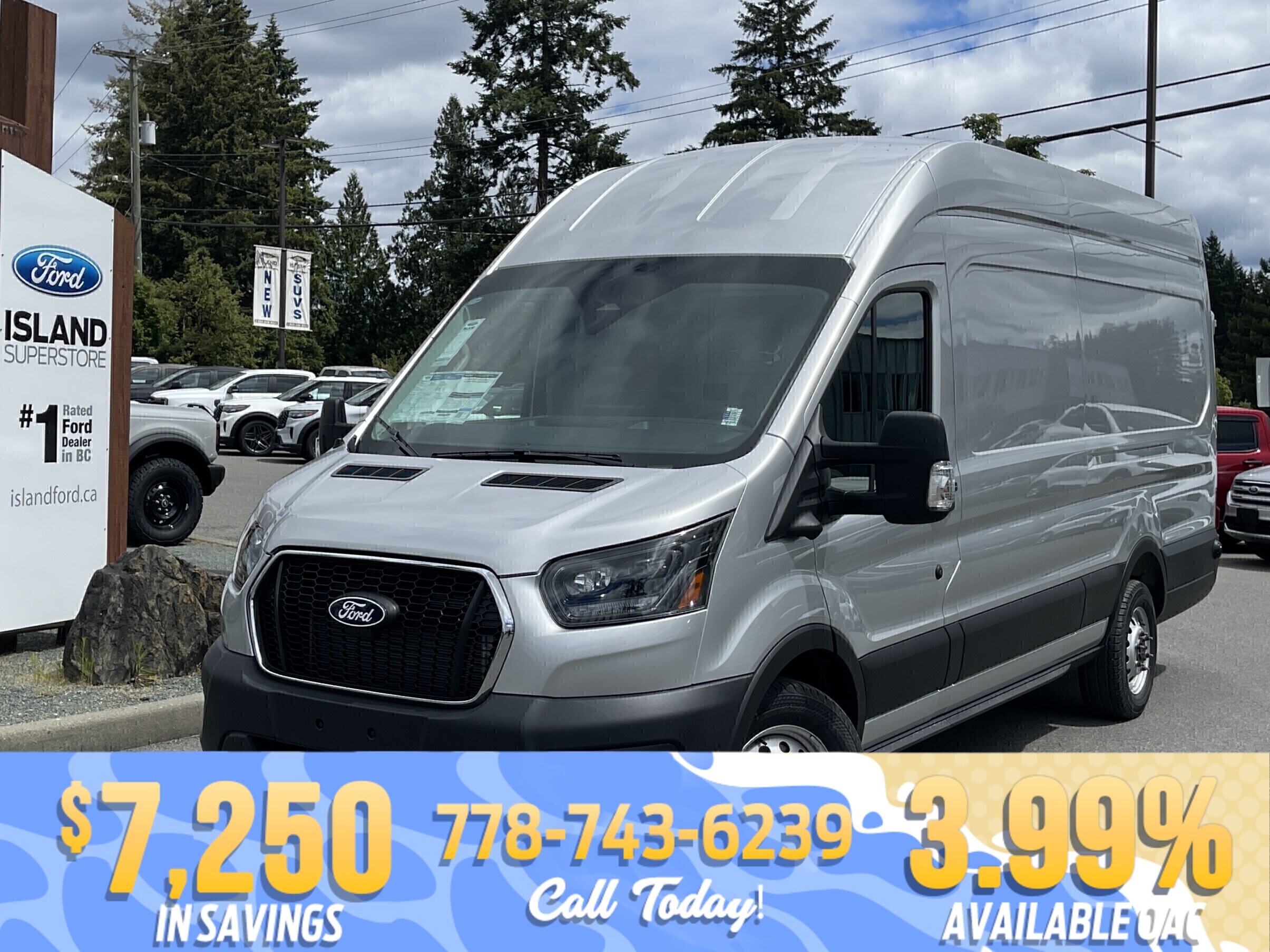 Silver 2026 Ford Transit Cargo 350 High Roof Extended LB AWD Van All-Wheel Drive Automatic