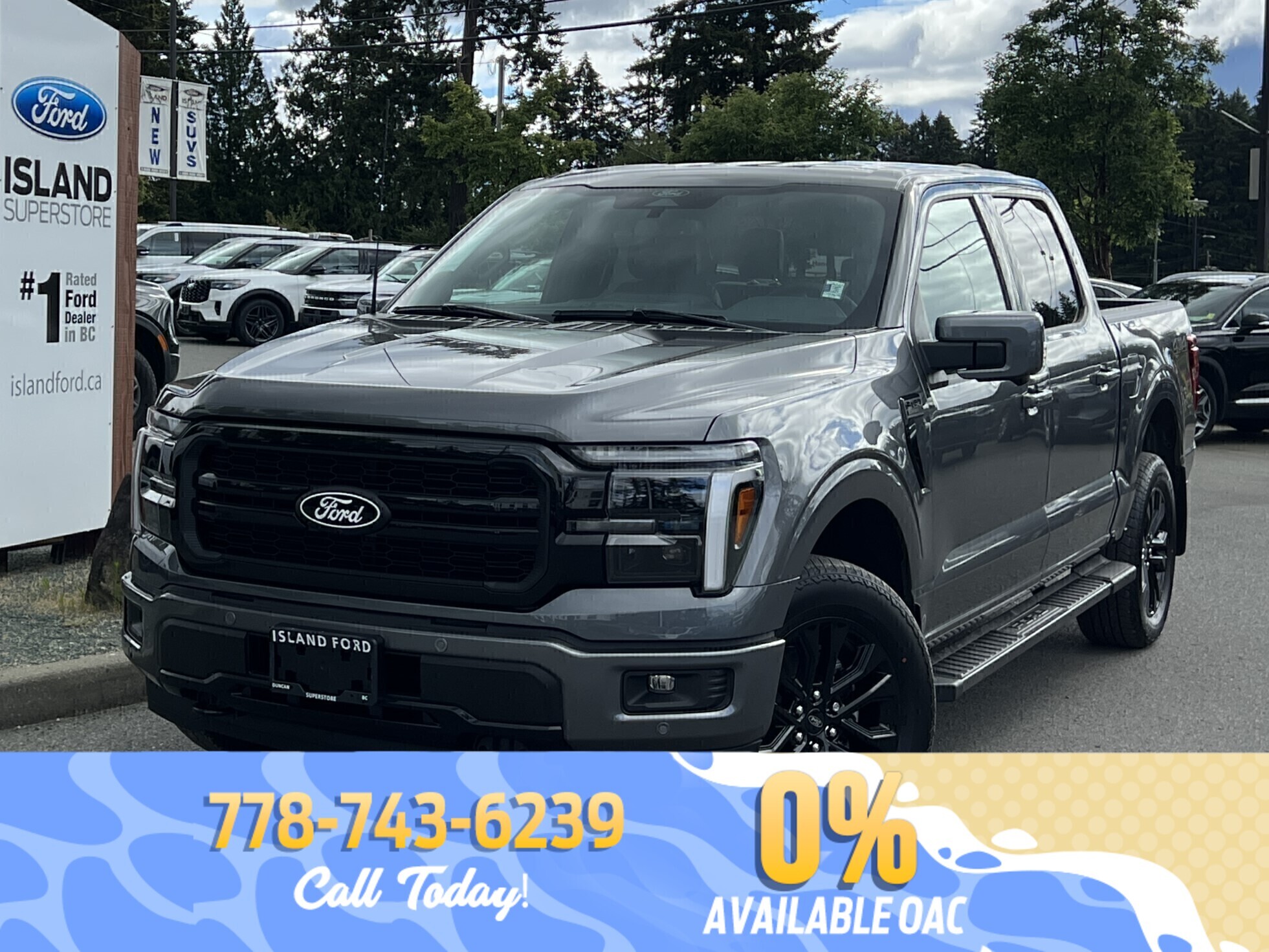 Gray 2026 Ford F-150 Lariat SuperCrew 4WD Pickup Truck Four-Wheel Drive Automatic