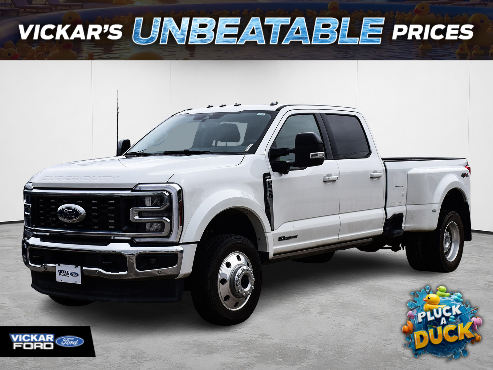 White 2025 Ford F-450 Super Duty Lariat Crew Cab LB DRW 4WD Pickup Truck Four-Wheel Drive Automatic