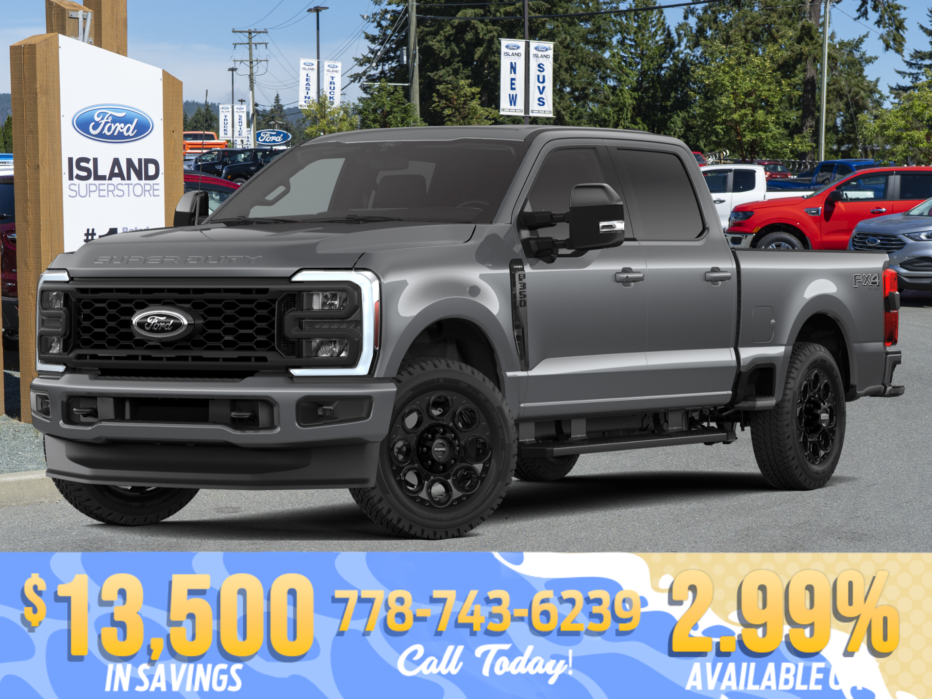 Gray 2026 Ford F-350 Super Duty Lariat Crew Cab 4WD Pickup Truck Four-Wheel Drive Automatic