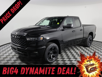 Black 2026 RAM 1500 Express Quad Cab 4WD Pickup Truck Four-Wheel Drive