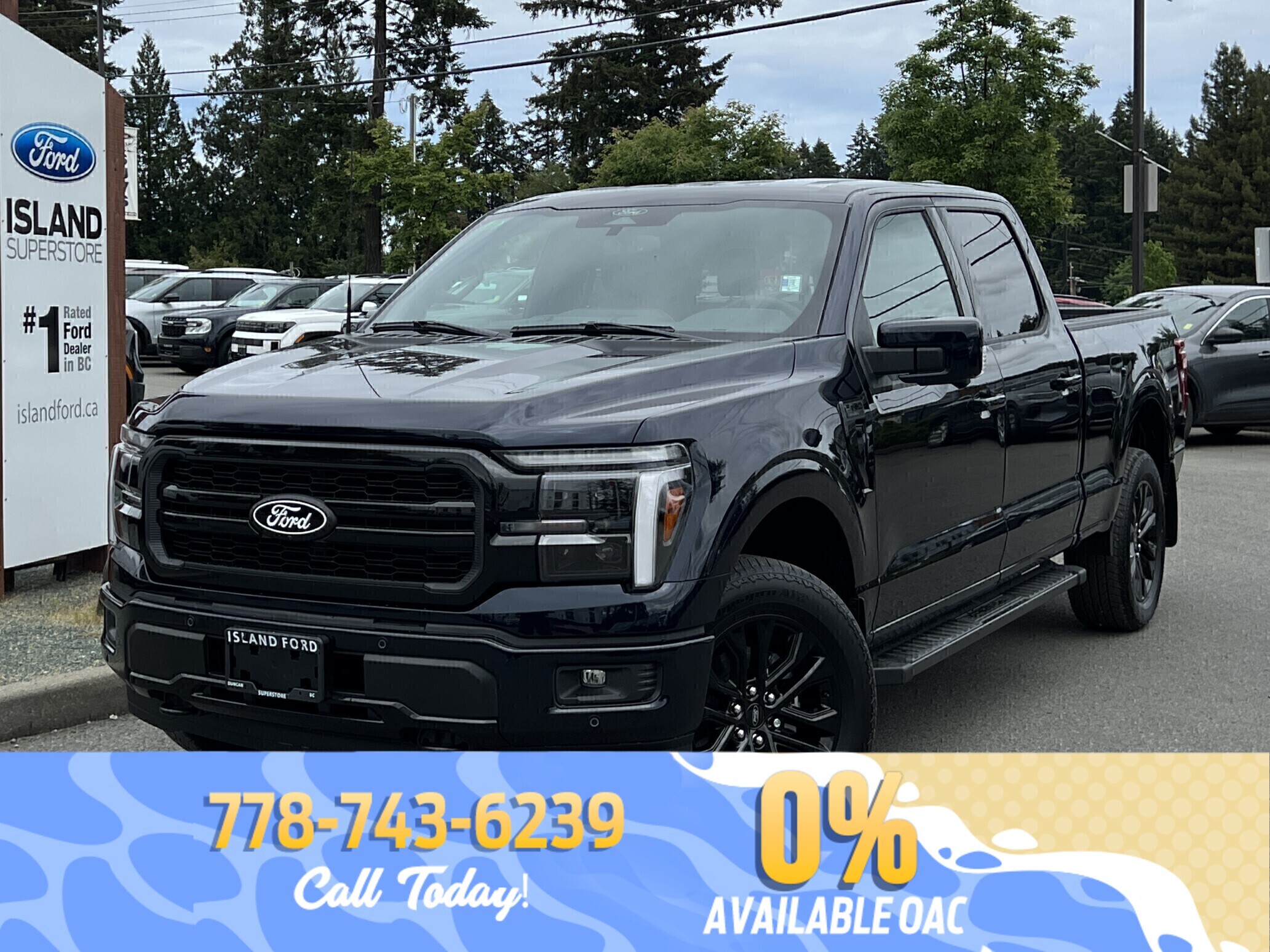 Blue 2026 Ford F-150 Lariat SuperCrew 4WD Pickup Truck Four-Wheel Drive Automatic