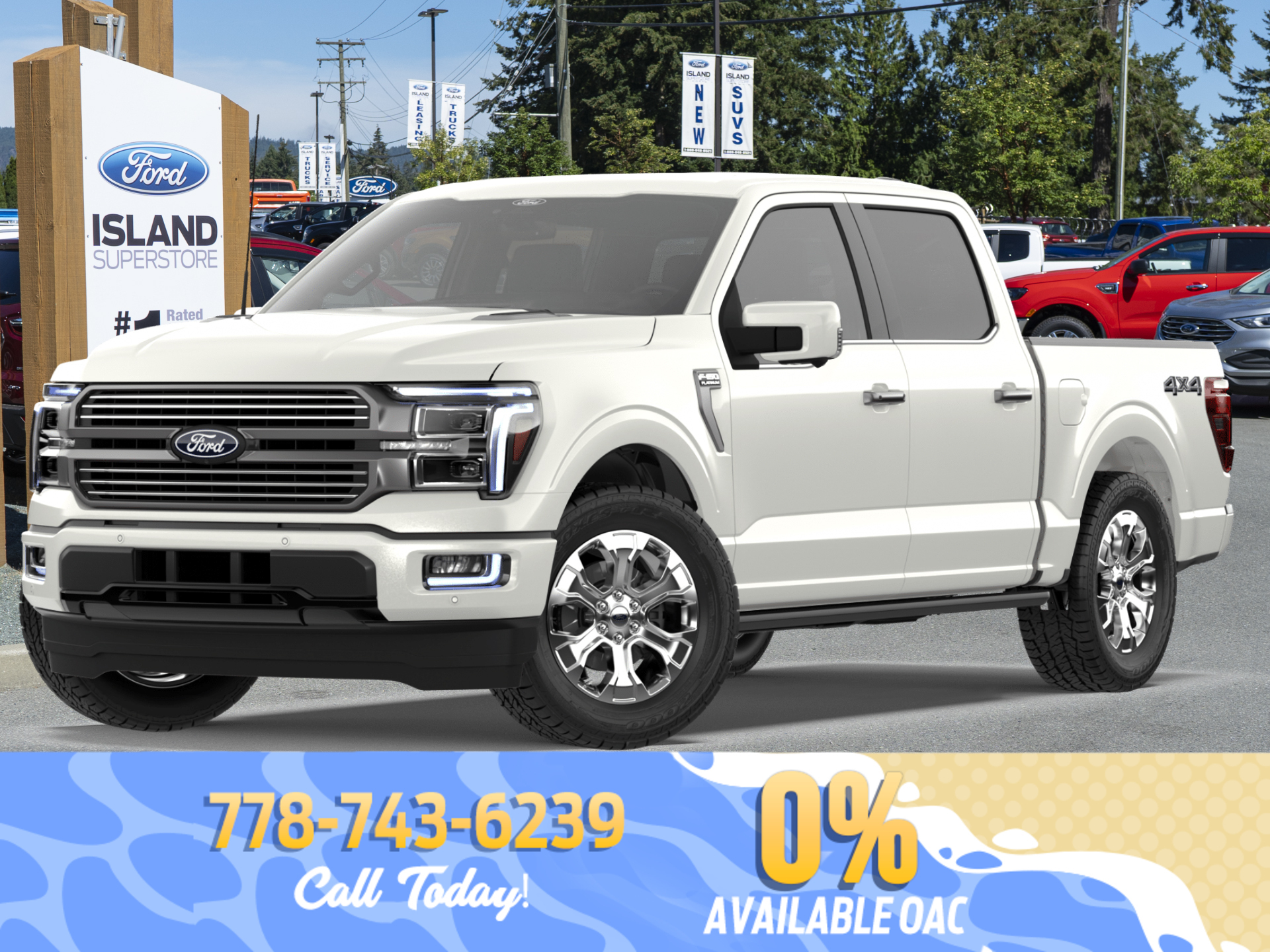 White 2026 Ford F-150 Platinum SuperCrew 4WD Pickup Truck Four-Wheel Drive Automatic