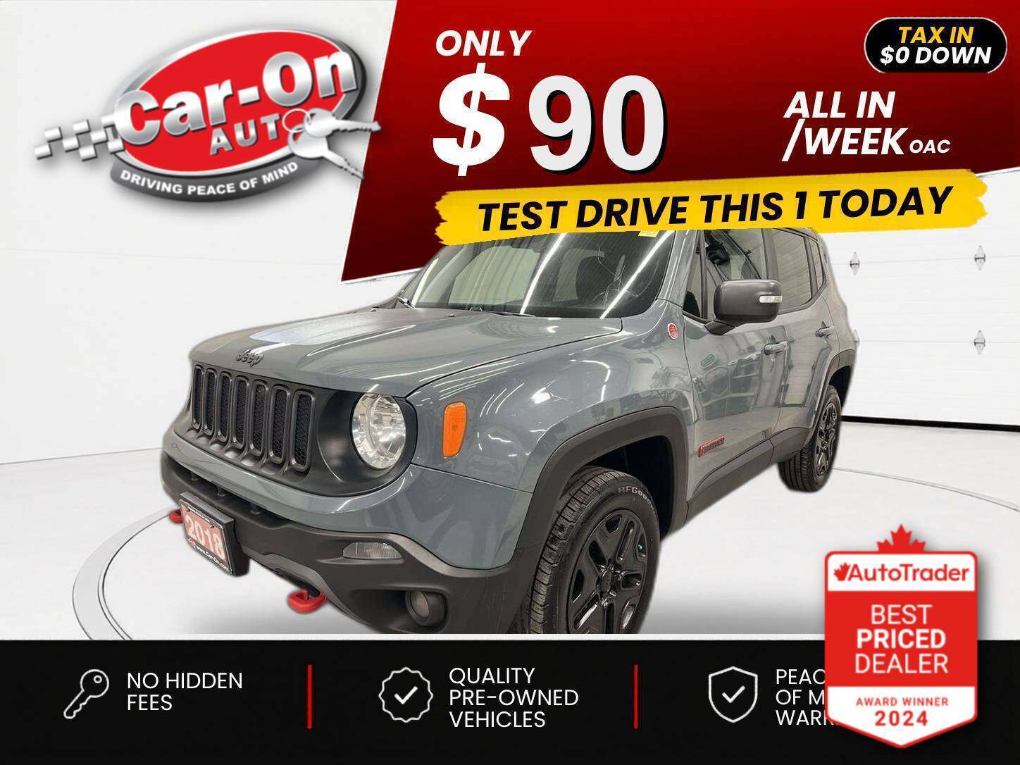 Gray 2018 Jeep Renegade SUV / Crossover Four-Wheel Drive Automatic