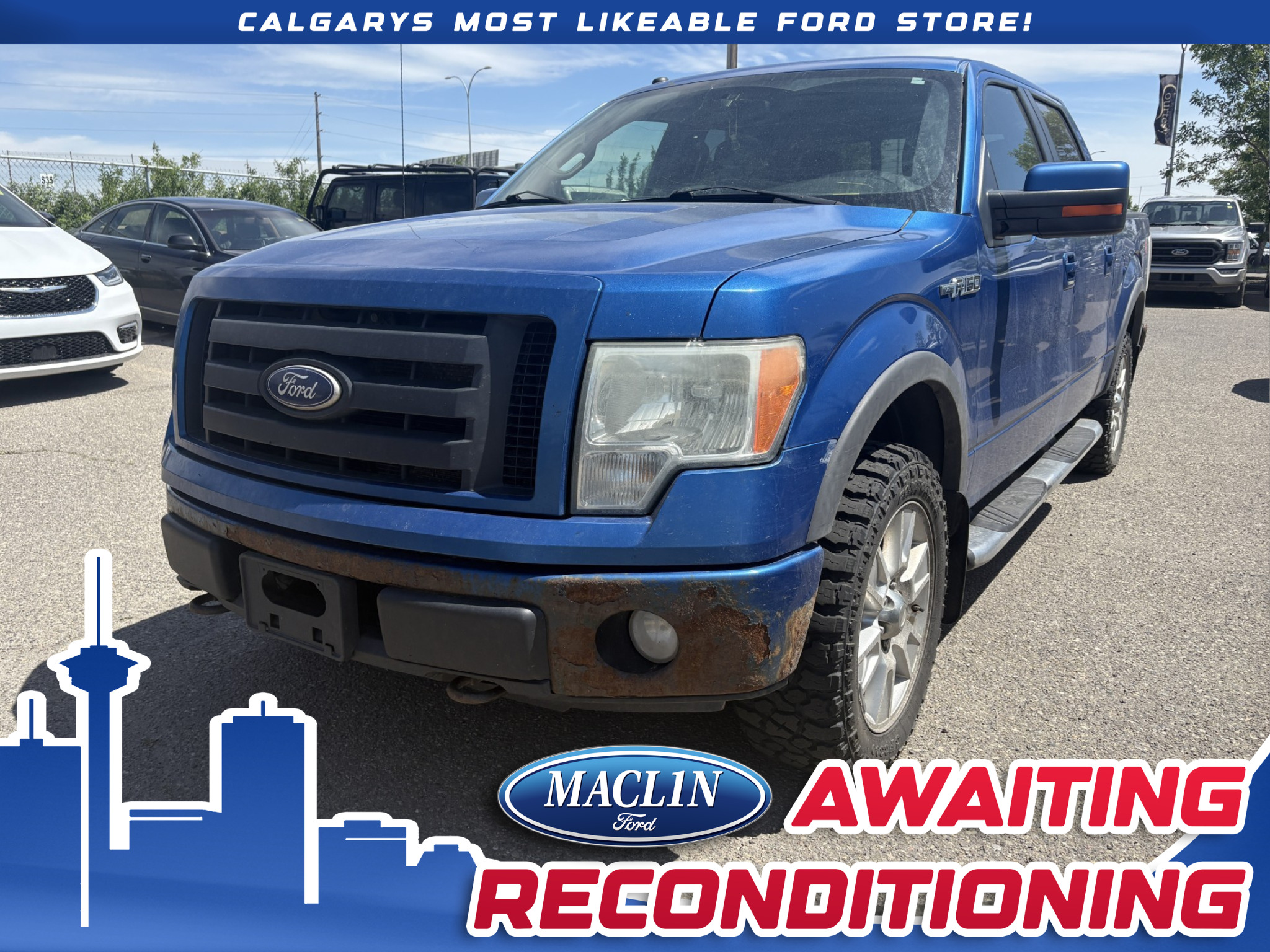 Blue 2010 Ford F-150 FX4 SuperCrew 4WD Pickup Truck Four-Wheel Drive 6-Speed Automatic