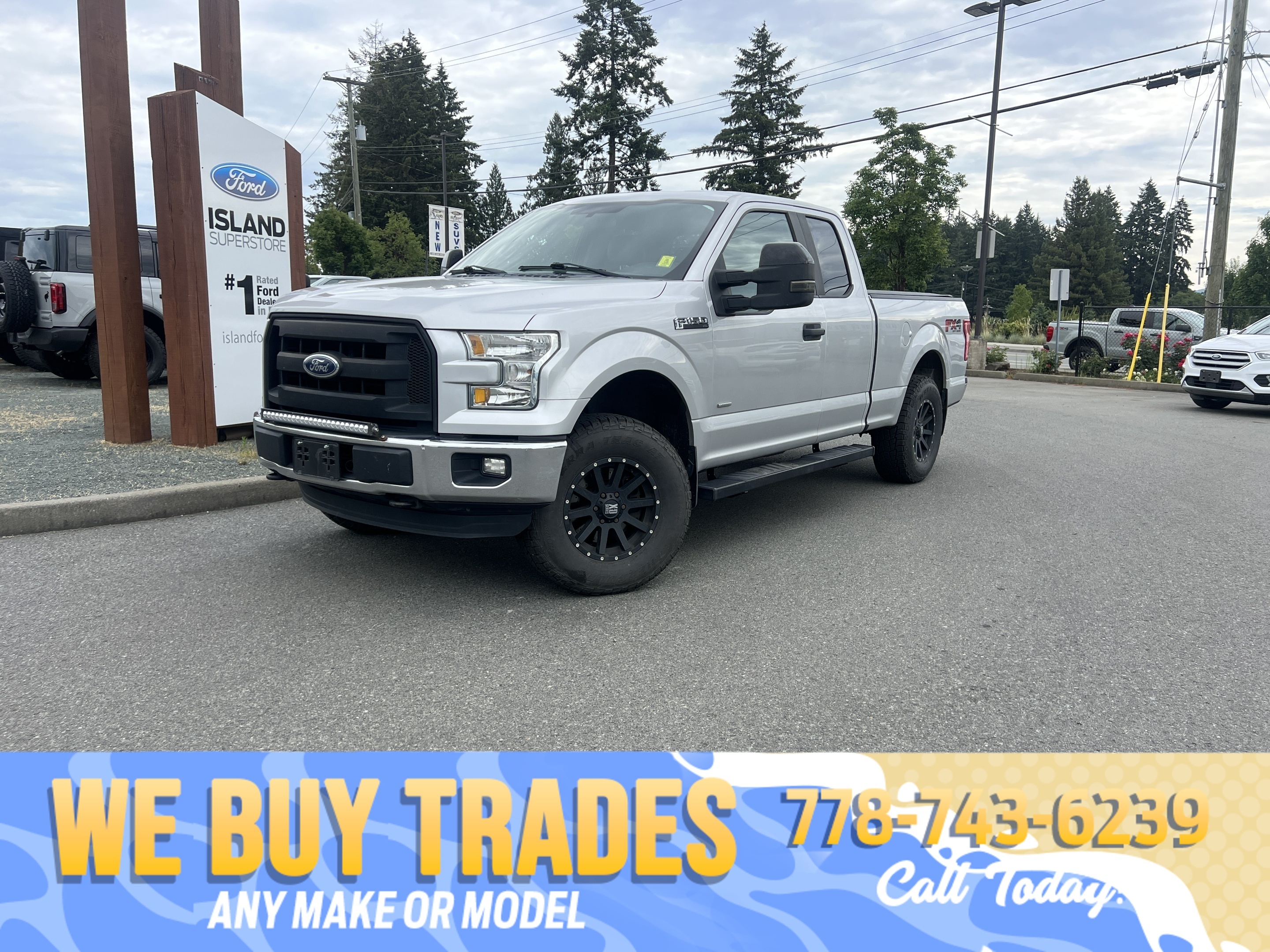 Silver 2016 Ford F-150 XL SuperCab 4WD Pickup Truck Four-Wheel Drive Automatic