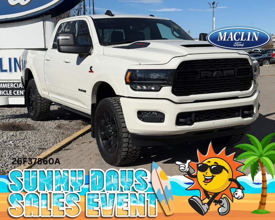 White 2023 RAM 2500 Limited Crew Cab 4WD Pickup Truck Four-Wheel Drive 6-Speed Automatic