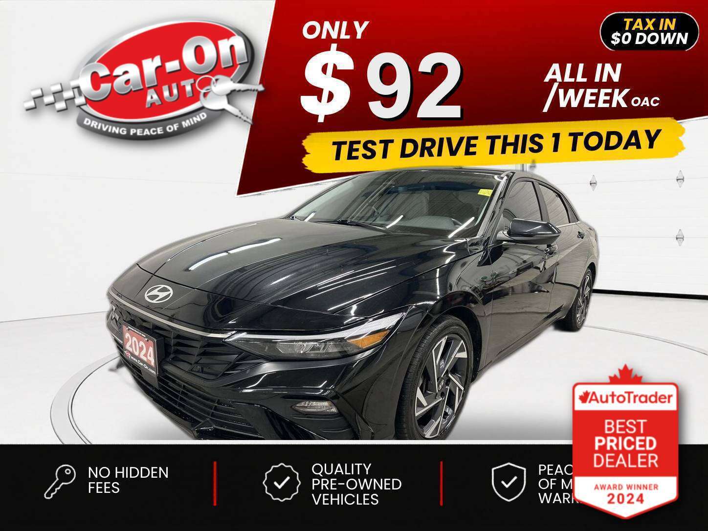 Black 2024 Hyundai Elantra Sedan Automatic