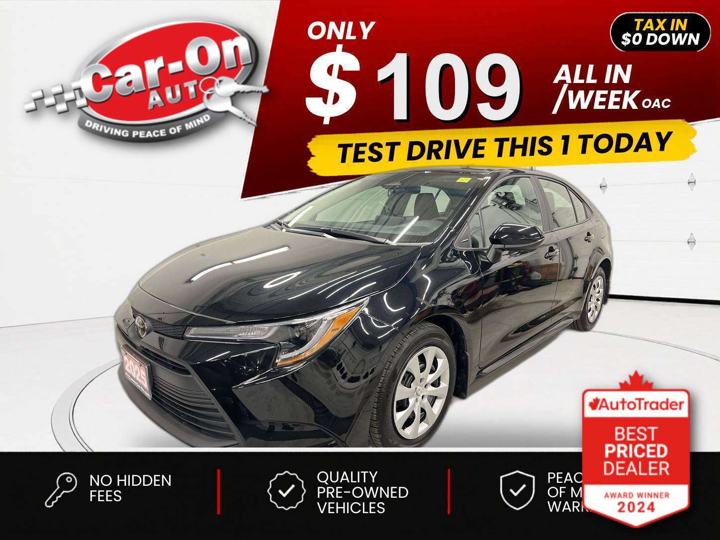 Black 2025 Toyota Corolla Sedan Front-Wheel Drive Automatic
