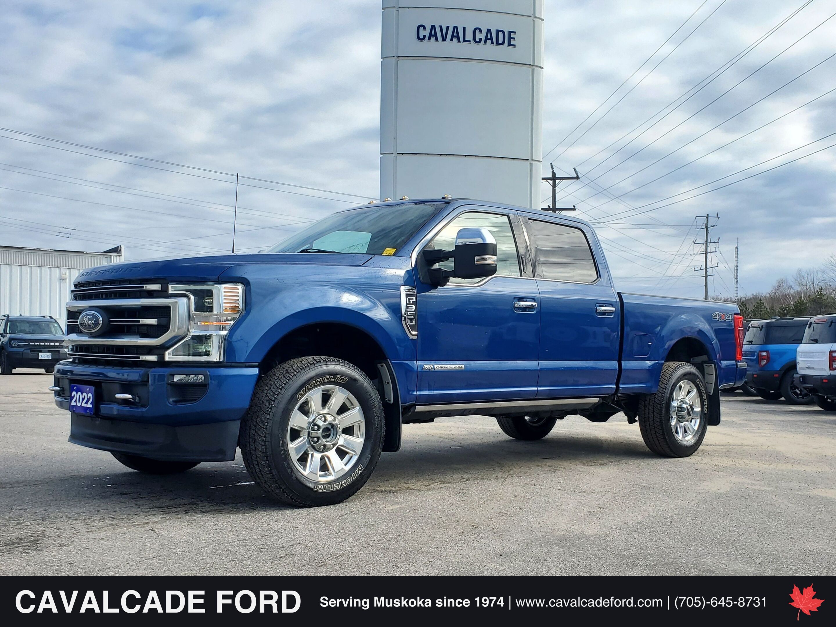 Blue 2022 Ford F-350 Super Duty Pickup Truck Four-Wheel Drive Automatic