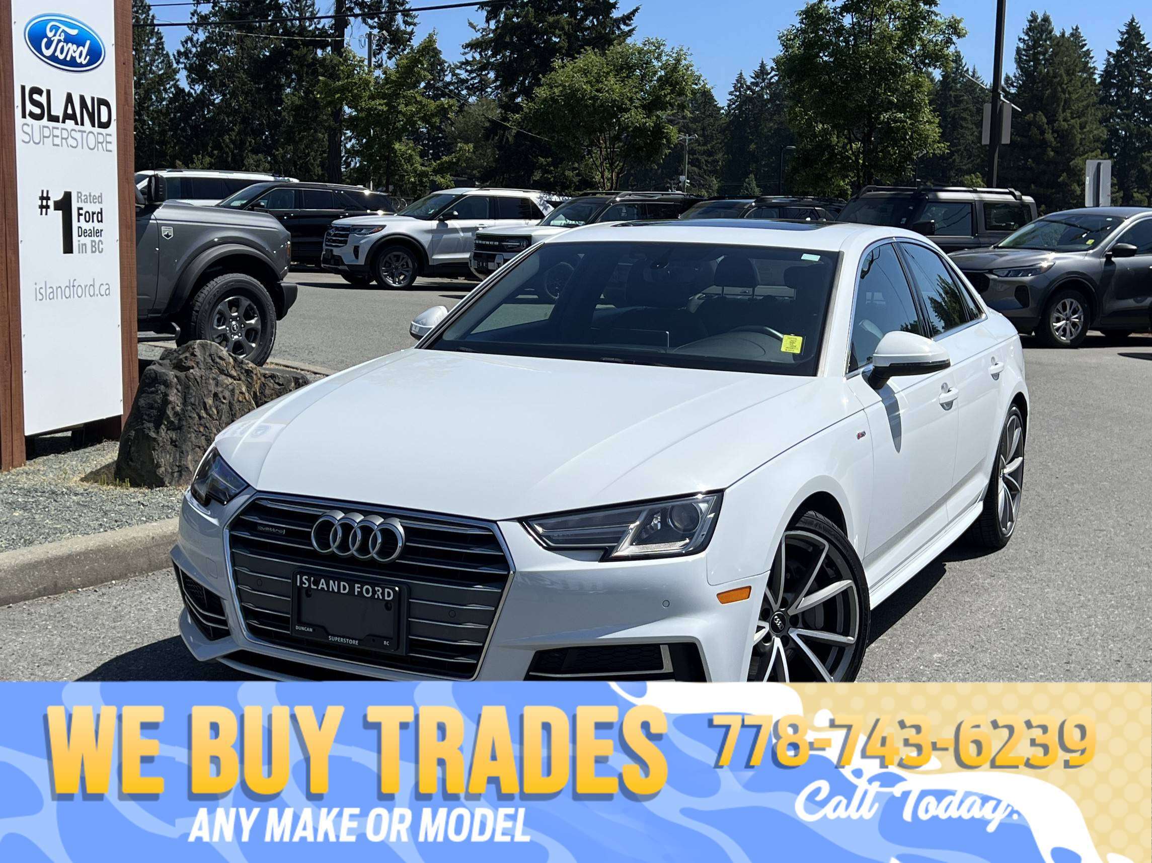 White 2017 Audi A4 Sedan Automatic