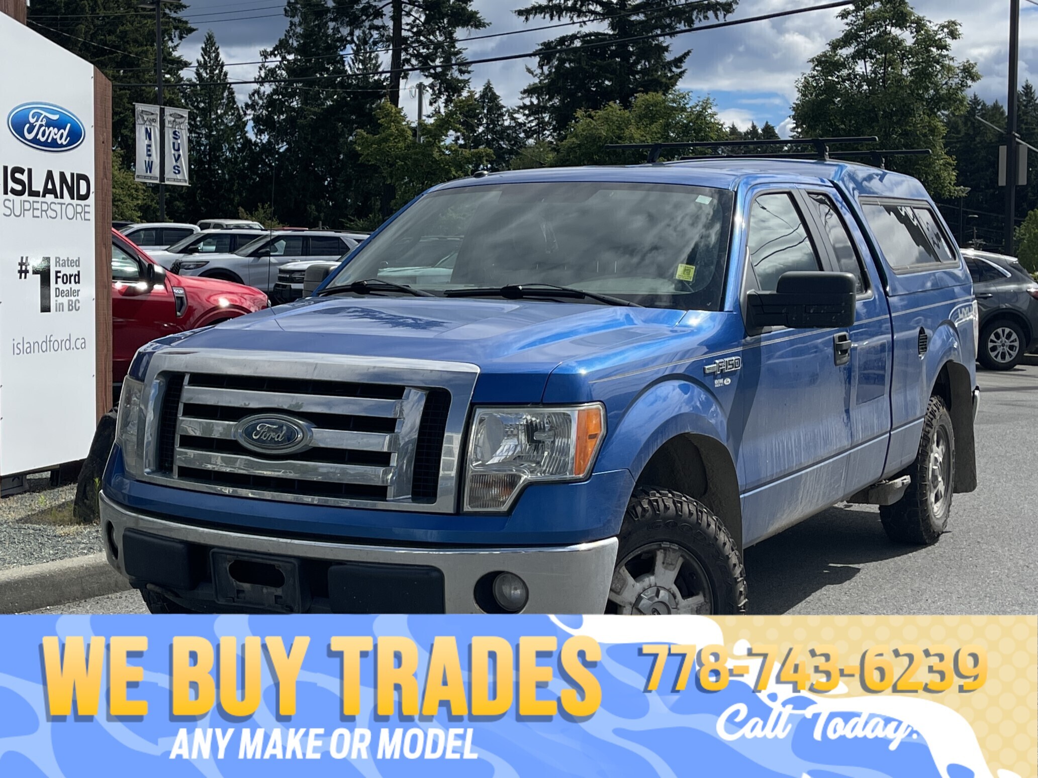 Blue 2009 Ford F-150 Pickup Truck Four-Wheel Drive Automatic