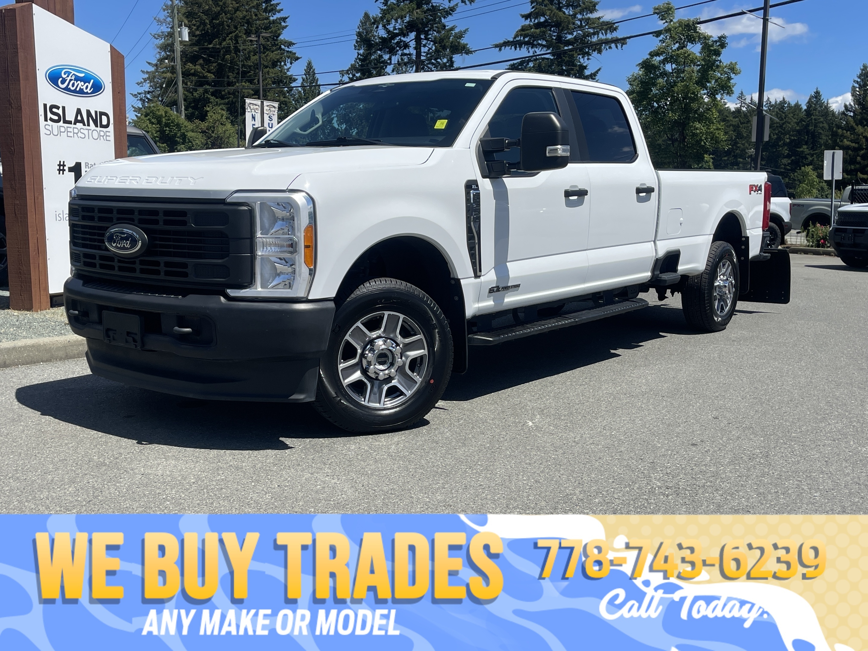 White 2023 Ford F-350 Super Duty Pickup Truck Four-Wheel Drive Automatic