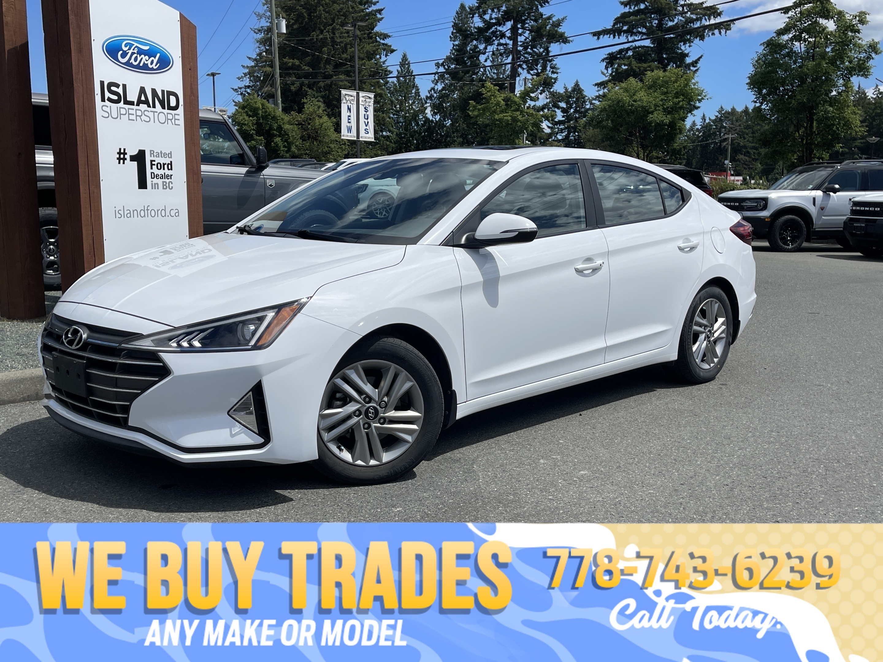 White 2020 Hyundai Elantra Sedan All-Wheel Drive Automatic
